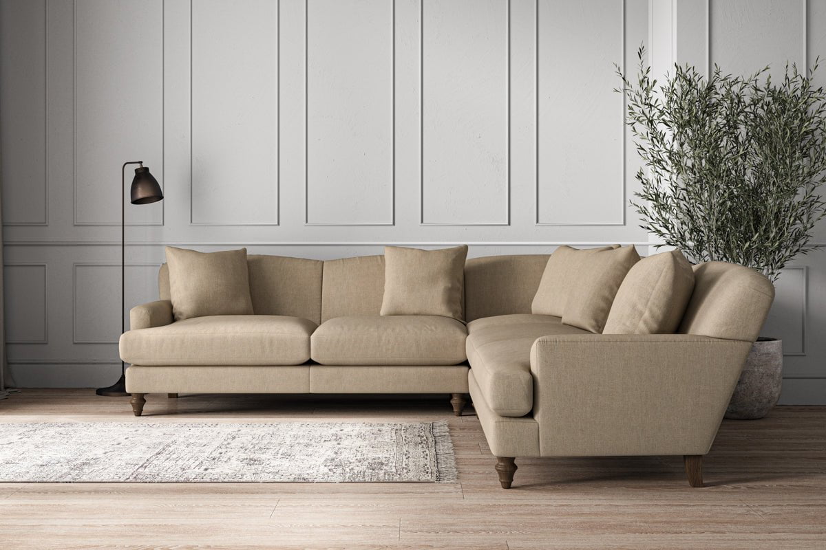 Large beige corner deals sofa