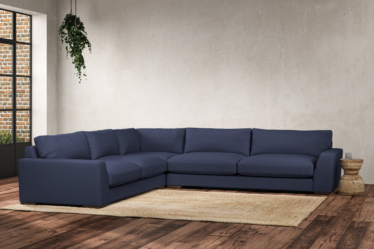 Blue left deals hand corner sofa