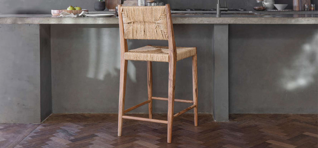 Acacia kitchen counter chair