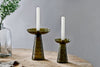 Avyn Recycled Glass Candle Holder - Forest Green