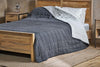 Amar Linen Bed Quilt - Charcoal