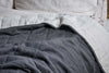 Amar Linen Bed Quilt - Charcoal