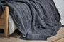 Amar Linen Bed Quilt - Charcoal