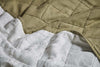 Amar Linen Bed Quilt - Olive