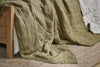 Amar Linen Bed Quilt - Olive