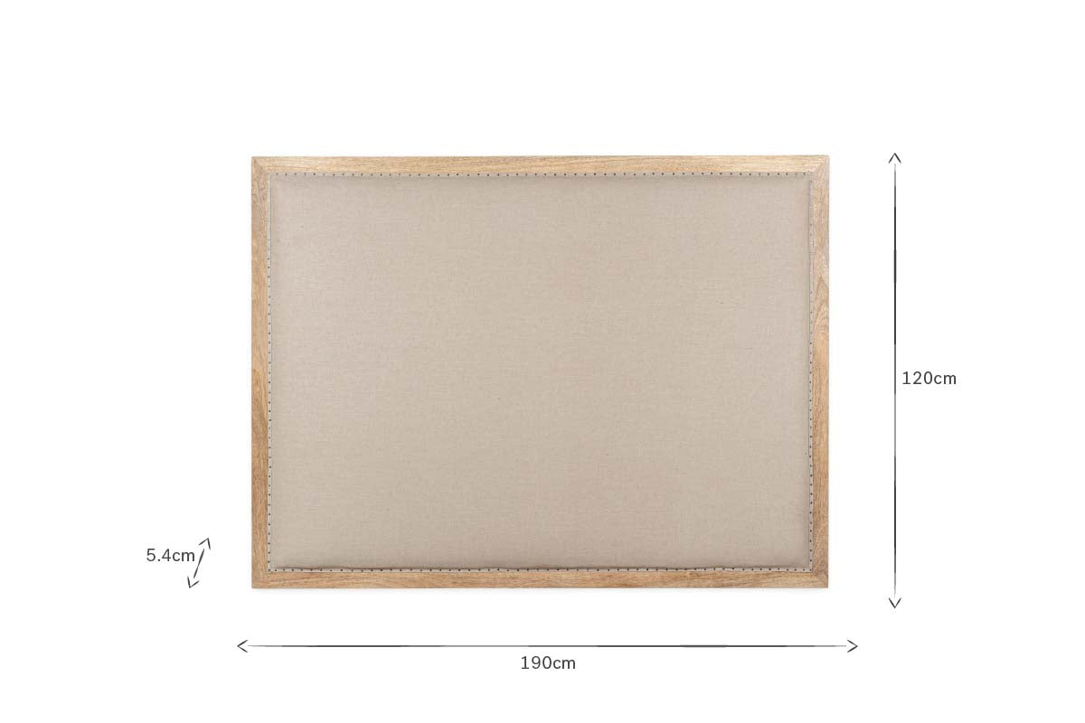 Anesha Upholstered Linen Headboard - Natural - Super King