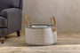 Anjuli Jute & Cotton Basket - Off White & Black