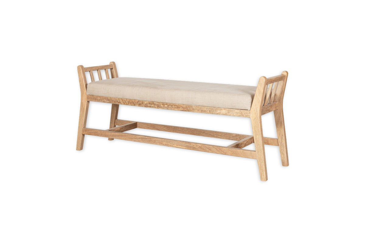 Avanthi Upholstered Sleigh Bench - Natural