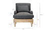 Abe Deconstructed Linen Armchair - Charcoal- nkuku