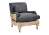 Abe Deconstructed Linen Armchair - Charcoal- nkuku