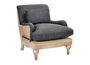 Abe Deconstructed Linen Armchair - Charcoal- nkuku