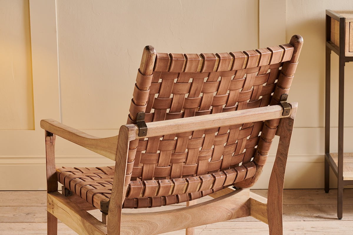 Adembi Woven Leather Armchair- nkuku