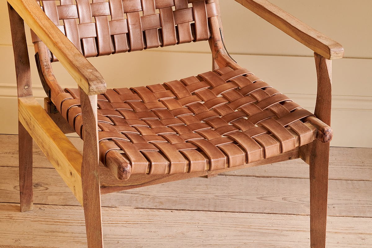 Adembi Woven Leather Armchair- nkuku