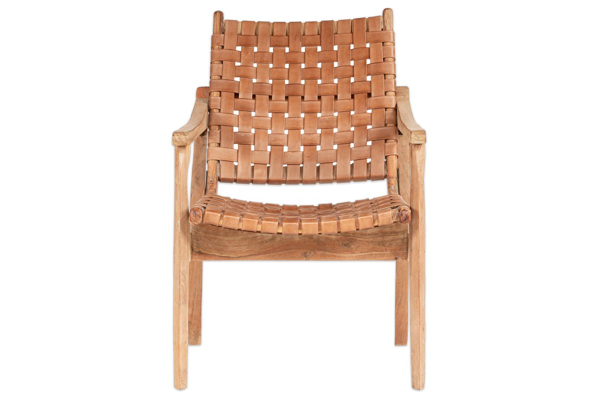 Adembi Woven Leather Armchair- nkuku