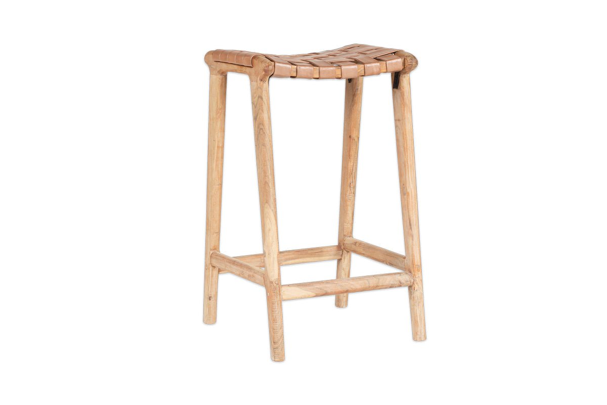 Adembi Woven Leather Counter Stool-nkuku