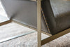 Adra Leather & Brass Occasional Chair - Moss Green- nkuku