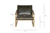 Adra Leather & Brass Occasional Chair - Moss Green- nkuku