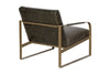 Adra Leather & Brass Occasional Chair - Moss Green- nkuku