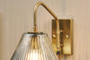 Akoli Glass Wall Lamp - Clear & Antique Brass-nkuku