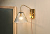 Akoli Glass Wall Lamp - Clear & Antique Brass-nkuku