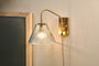 Akoli Glass Wall Lamp - Clear & Antique Brass-nkuku