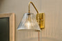 Akoli Glass Wall Lamp - Clear & Antique Brass-nkuku