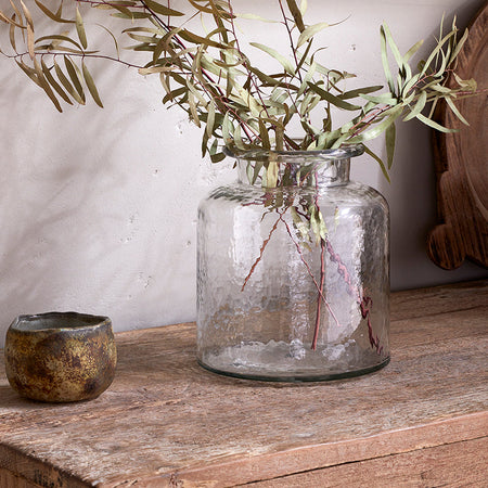 Akra Recycled Glass Vase - Clear-nkuku