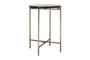 Aluva Glass Side Table - Clear & Antique Brass- nkuku