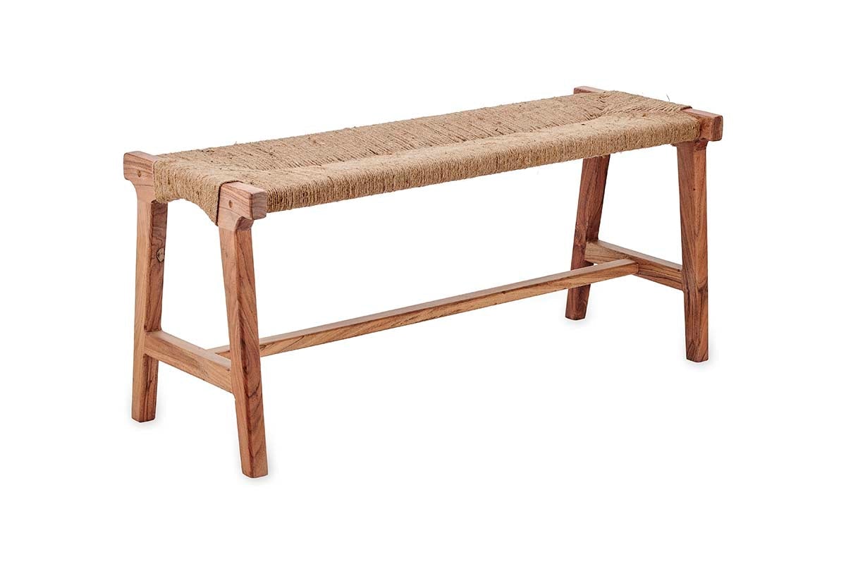 Amhara Acacia & Jute Woven Bench-nkuku