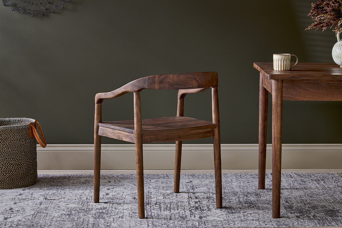 Anbu Acacia Dining Chair - Washed Walnut-nkuku