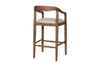 Anbu Acacia Upholstered Counter Chair - Washed Walnut-nkuku