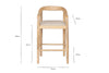 Anbu Mango Wood Upholstered Counter Chair - Natural-nkuku