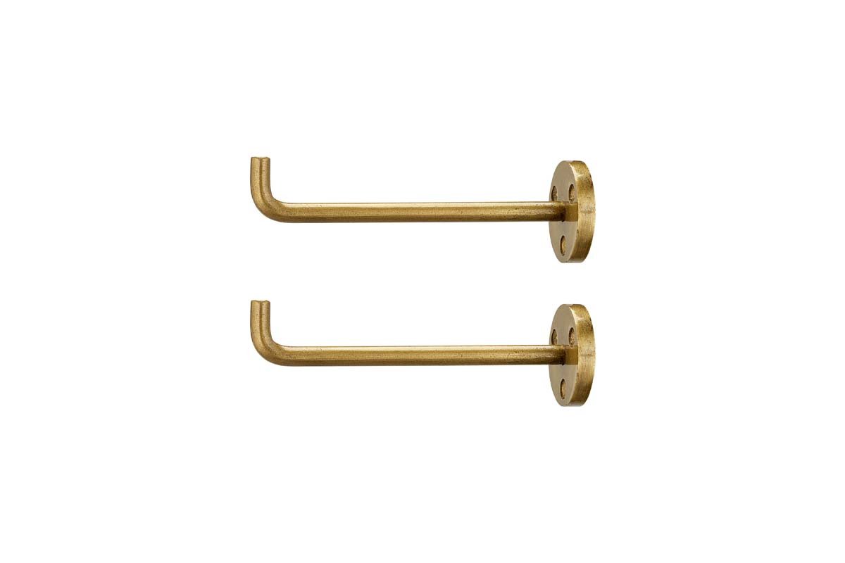 Aniko Iron Hook - Brass (Set of 2)-nkuku