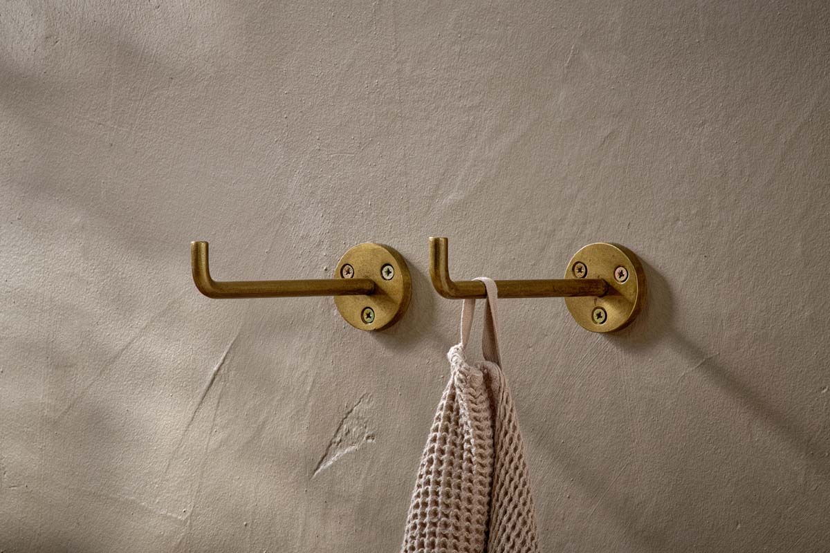 Aniko Iron Hook - Brass (Set of 2)-nkuku