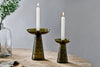 Avyn Recycled Glass Candle Holder - Forest Green-nkuku