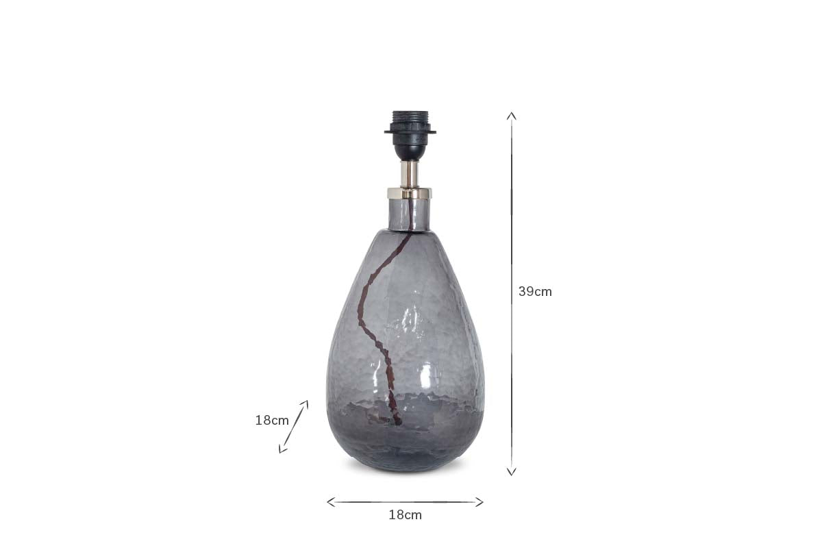 Baba Recycled Glass Table Lamp - Smoke - Small Tall