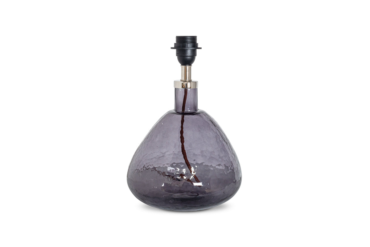 Baba Recycled Glass Table Lamp - Smoke - Small Wide