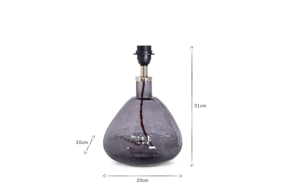 Baba Recycled Glass Table Lamp - Smoke - Small Wide