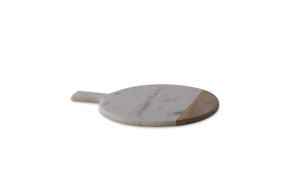 Bwari Round Marble Serving Board - White