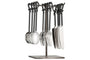 Banda Cutlery Set & Stand - Matt Black (Set of 12)