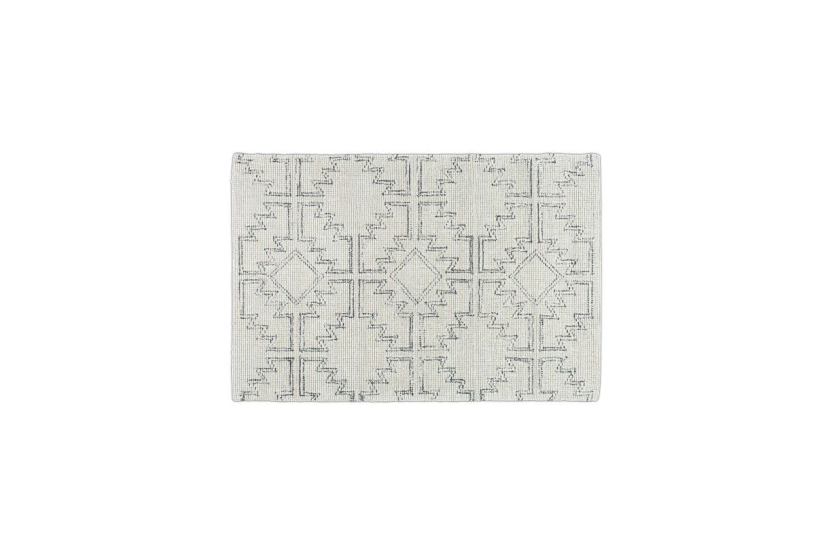 Bidiru Wool & Recycled Cotton Rug - Black & Off White