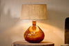 Baba Recycled Glass Lamp - Burnt Amber - Large Wide-nkuku