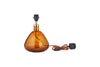 Baba Recycled Glass Lamp - Burnt Amber - Small Wide-nkuku