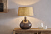 Baba Recycled Glass Table Lamp - Smoke - Large Wide-nkuku