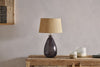 Baba Recycled Glass Table Lamp - Smoke - Small Tall-nkuku