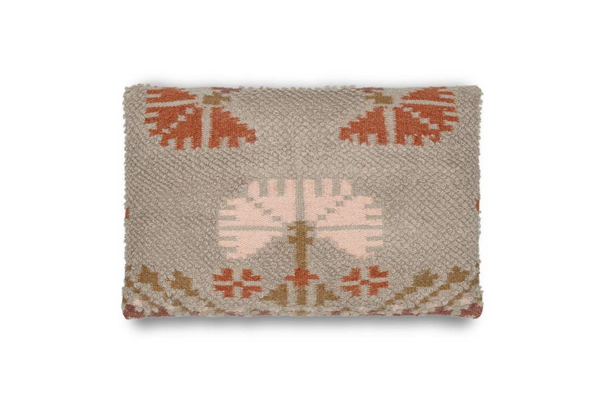 Bagru Wool & Cotton Cushion Cover - Soft Grey-nkuku