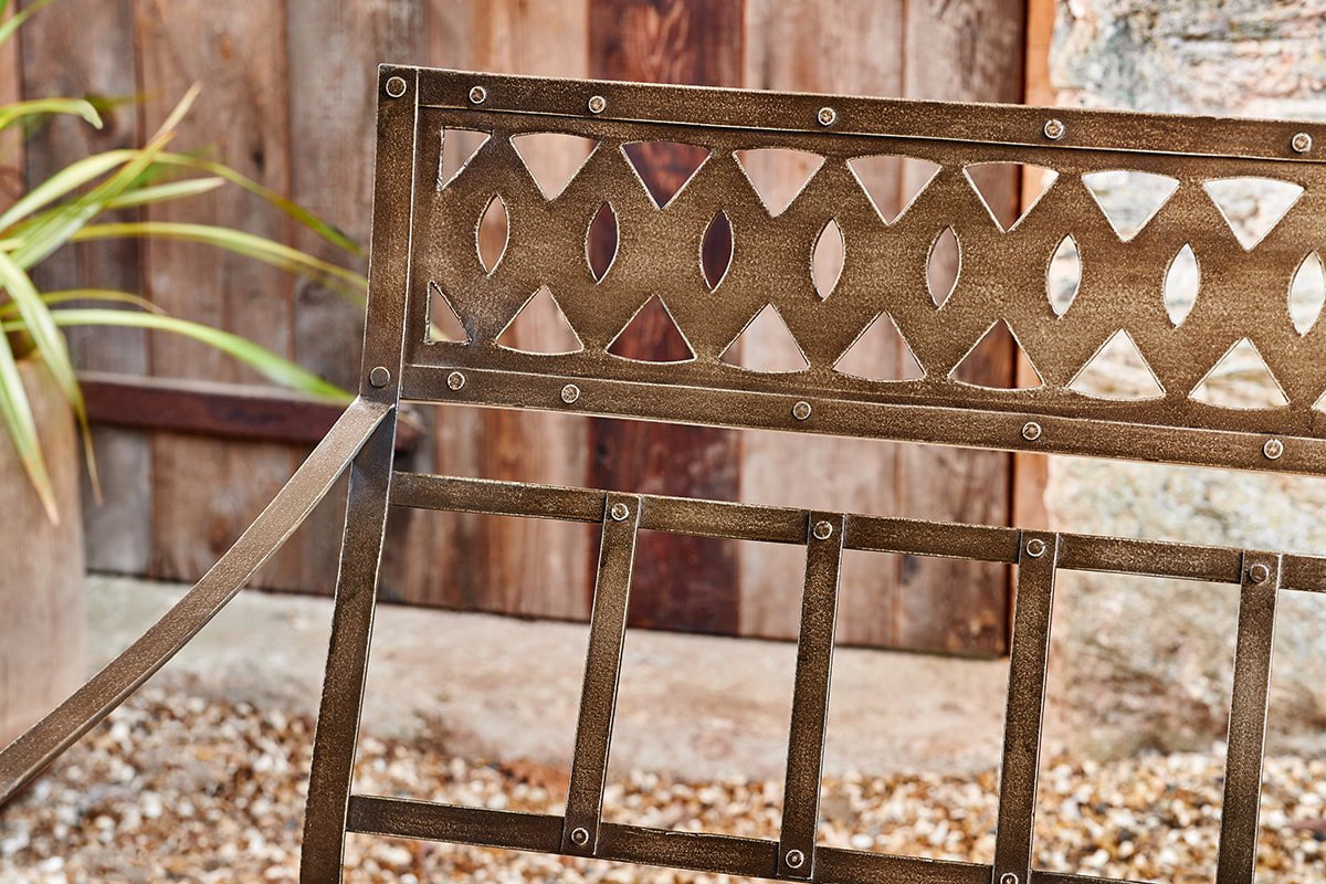 Bahula Decorative Iron Bench-nkuku