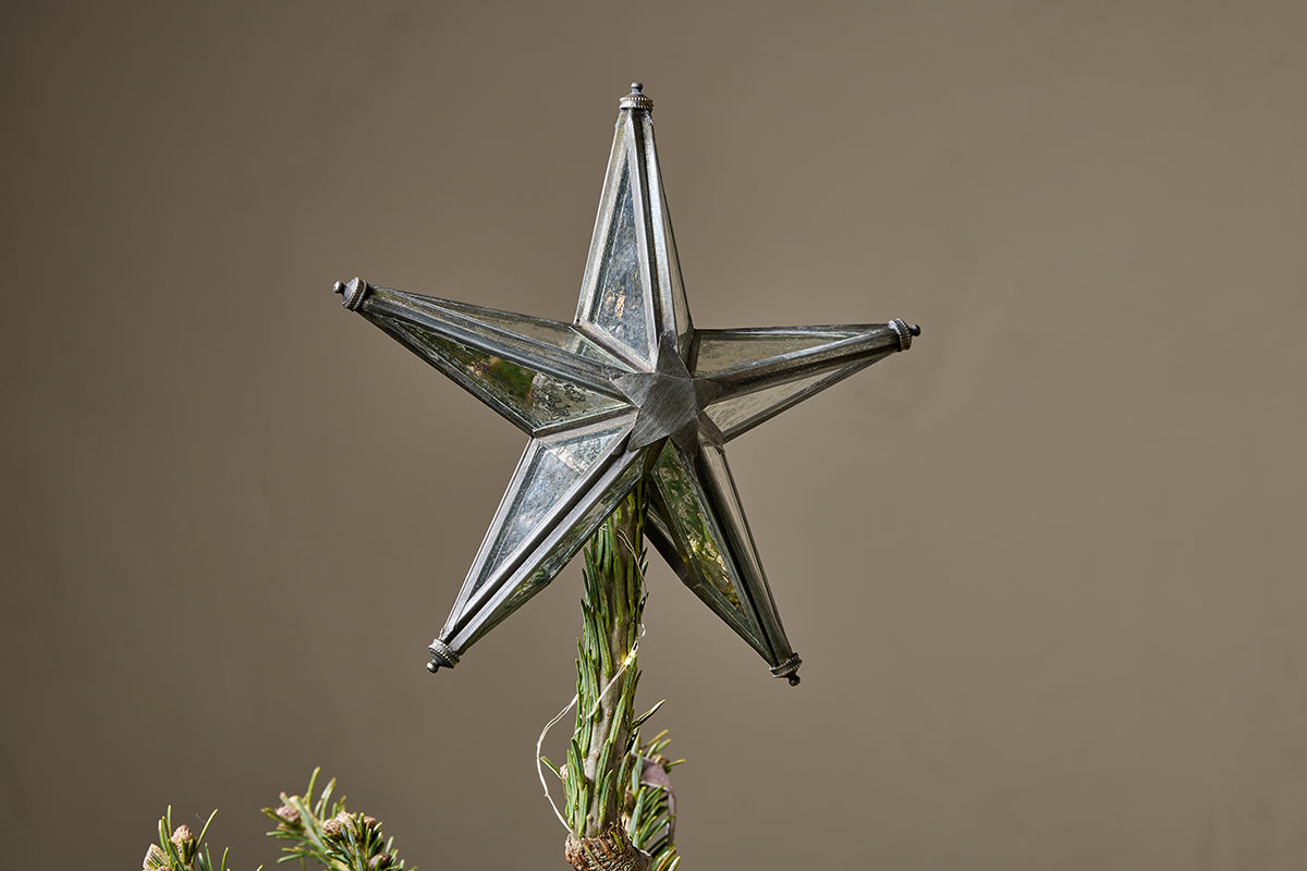 Bakara Star Tree Topper - Antique Silver-nkuku