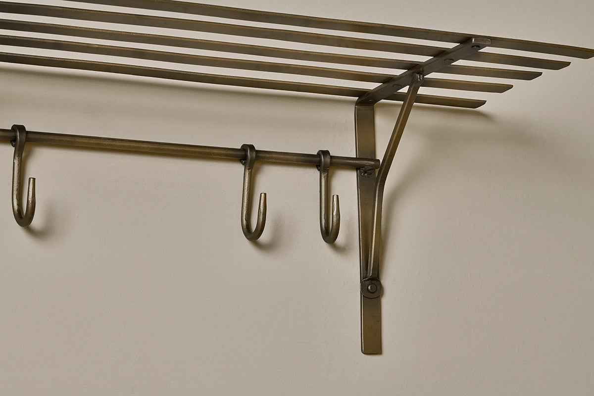 Basti Iron Storage Shelf - Antique Brass