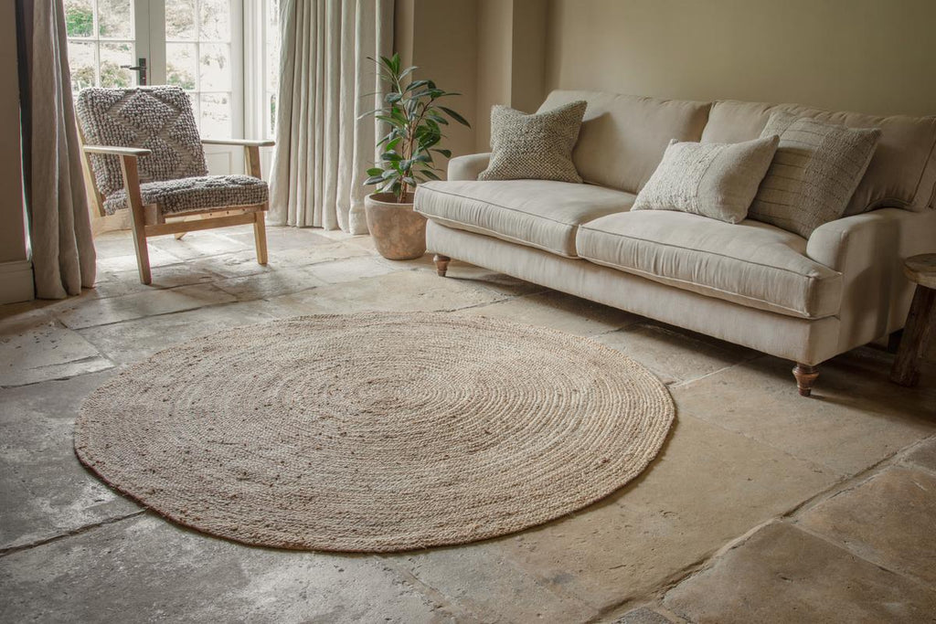 Braided Hemp Rug - Round-nkuku